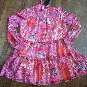 NWT Fate Pink Patchwork Dress Sz Small
